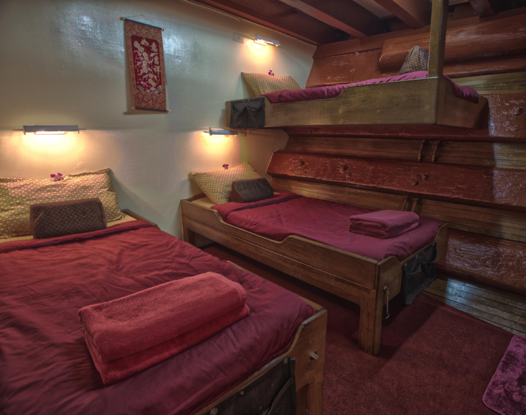 Shared cabin accommodation on The Junk liveaboard