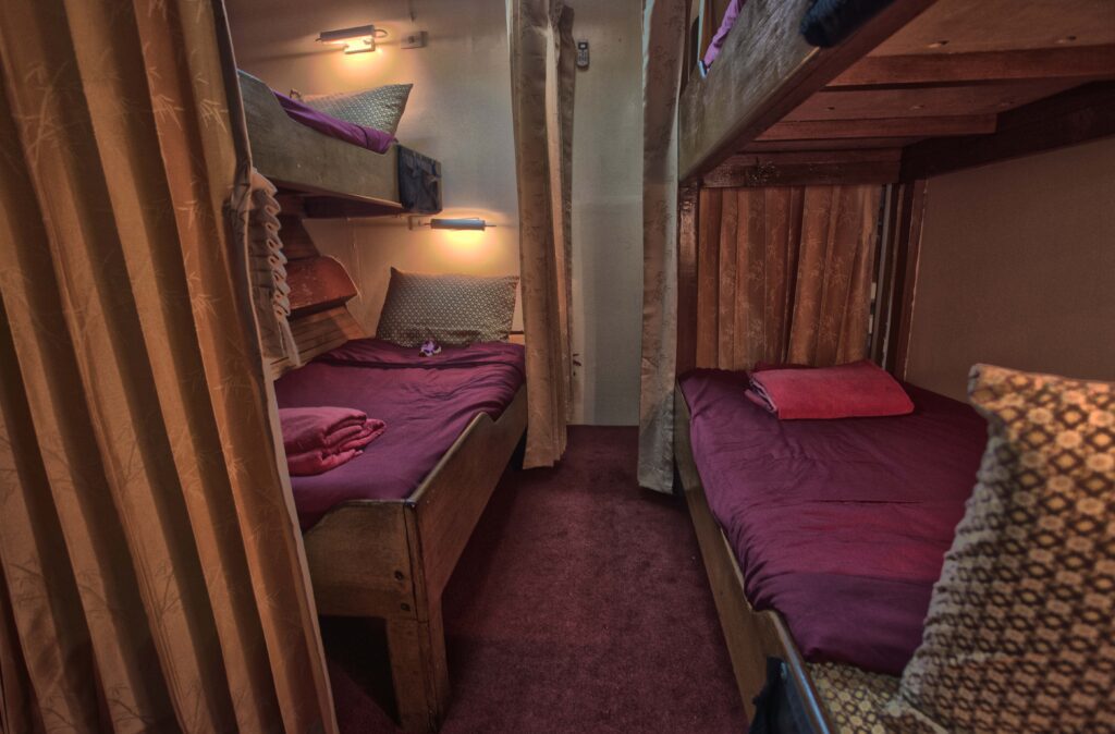 Shared bunk bed cabin on The Junk liveaboard, Thailand