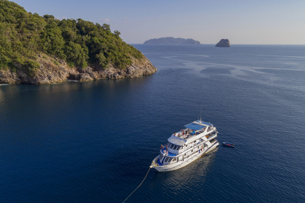 Bavaria liveaboard surrounded by the Similan Islands Thailand